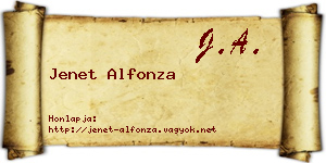 Jenet Alfonza névjegykártya